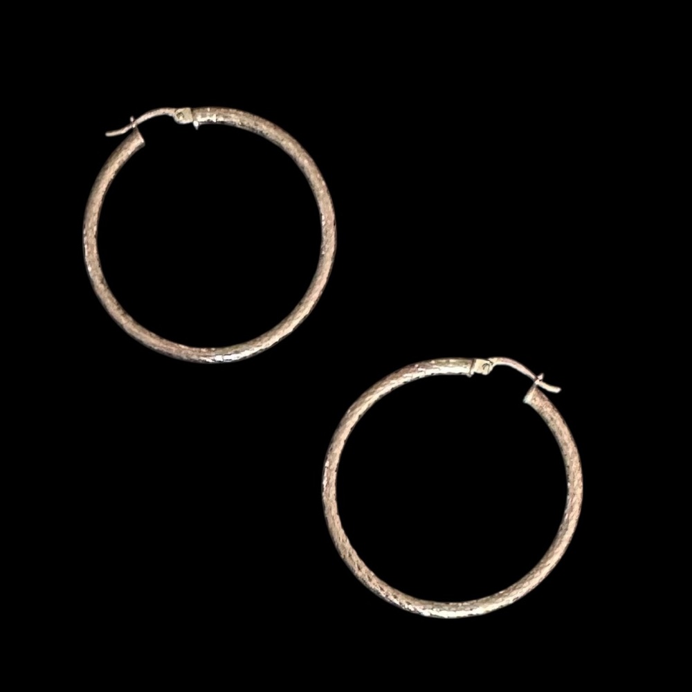 2 Pairs of .925 Sterling Silver Vintage Hoop Earrings - Picture 5 of 8